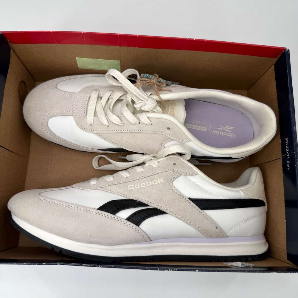 Reebok Royal Glide Fiori Women 11 Natural White Black New Low Top Sneaker